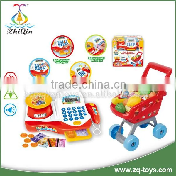 Shantou Toys Toy Cash Register Electronic Cash Register Shopping Trolley Cart Made in China photo-2
