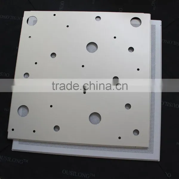 CNC Punching Aluminum or Galvanized Steel 2x2 Ceiling Tiles Perforated Lay-in Metal Suspended Ceiling Tiles photo-5