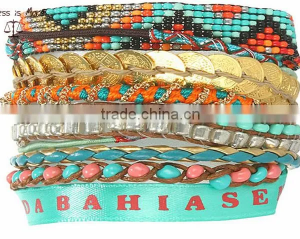 Brazilian Wooden Beads Native Colorful French Magnetic Bracelet