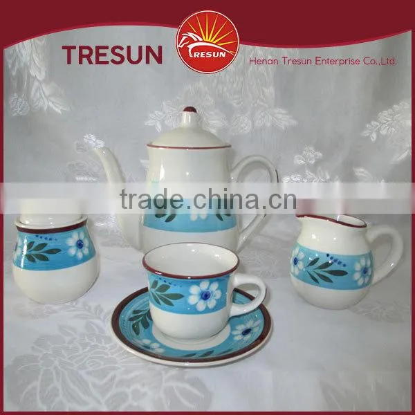Wholesale Tea Sets, Stoneware Coffee and Tea Sets, Ceramic Handpainted Tea Set