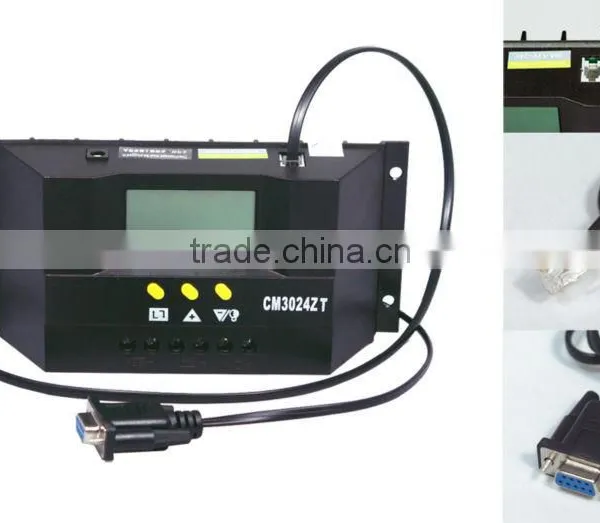 30A 24Vsolar Controller With LCD Display for 1000W Home System, With Remote Monitoring Function