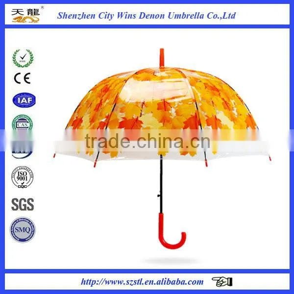 Shenzhen City Winds Denon Produced High Quality 23" Promotional Custom Printing Clear Dome Umbrella photo-3