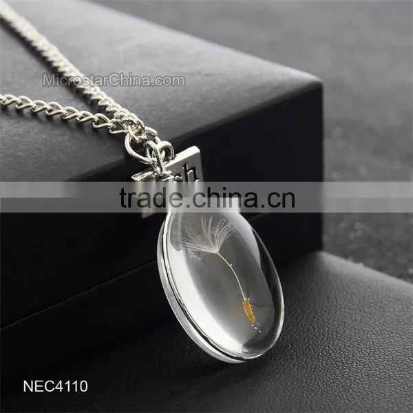 Wish Hot Sale Glass Ball Pendant Necklace Dandelion Necklace photo-5