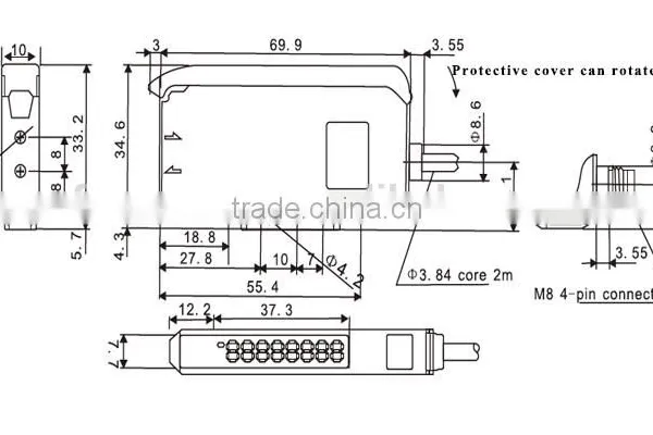 F&C High Speed NPN 12-24V dc Digital Display Fiber Optical Sensor Most Popular photo-6