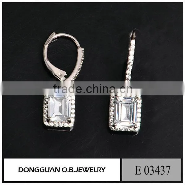 Fashion Dubai Gold Jewelry Earring Heart Shape Hook Designs/clear Crystal Earring photo-2