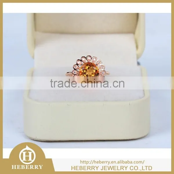 Silver Wedding Ring With Excellent Cutting Citrine Gemstone Best Gift for Ladies photo-3