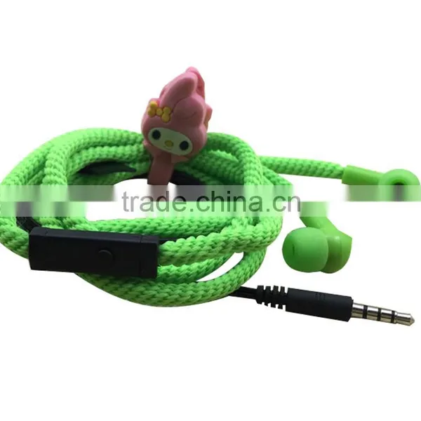 2016 New Arrival Fashionable Colorful Wired In-ear Shoelace Headset for Cellphone photo-2