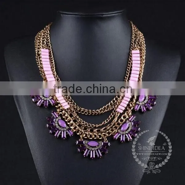 High Quality Vintage Rhinestone Chunky Statement Necklace Tin Alloy Fashion Women Pendant Necklace 6390124 photo-2