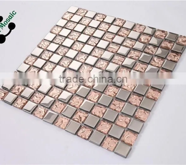 SMP06 Electroplate Wave Glass Mosaic Cute Mosaic for Wall Waterproof Bathroom Mosaic photo-2