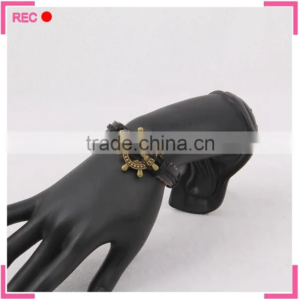 Bulk Custom Bracelet With Metal Decoration, Adjustable Black Bracelets photo-2