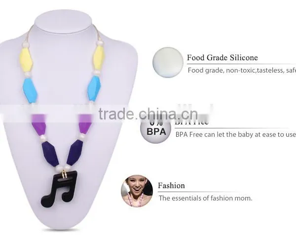 Mixed Shape Pendant Necklace Silicone Bead Necklace photo-2