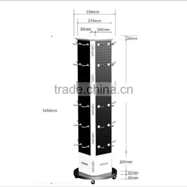 Floor Standing Removable 4 Sides Metal Rotating Peg Display Stand photo-3