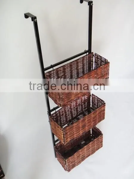 Over the Door Convenient 3 Tiers Metal Hanging Storage Basket photo-2