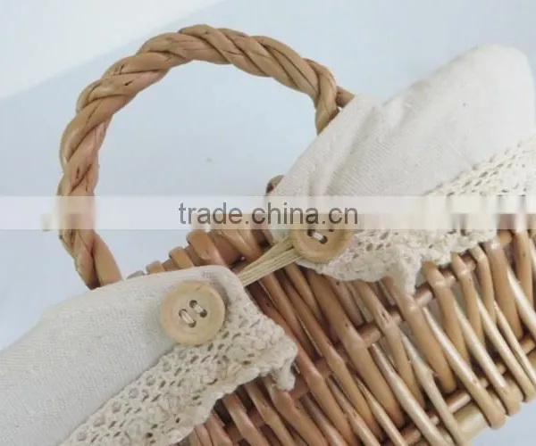 Fancy Rectangular Natural Empty Wicker Baby Gift Basket photo-4