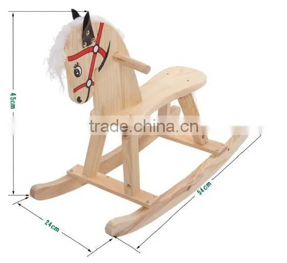 Wooden Rocking Horse Baby Toy Kids Children Equipment Parts Stable Product Wholesale Interior Decoration China Supplier photo-2
