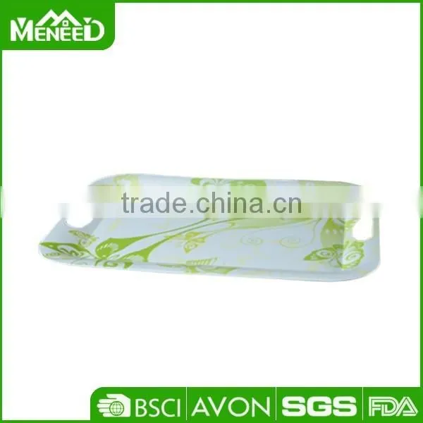 Promotion Snowflake & Tree Printed X'mas Banquet Serving Trays, Anti-slip Christams Party Melamine Plastic Food Tray With Handle photo-5