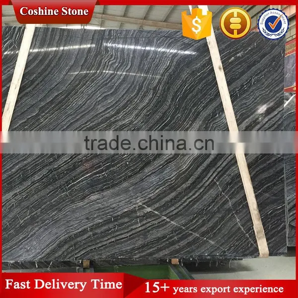 Black Wooden Vein Marble, China Polished Tree Black Marble photo-3