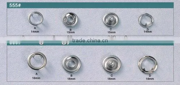 Metal Prong Snap Buttons With Different Sizes for Bag and Clothes