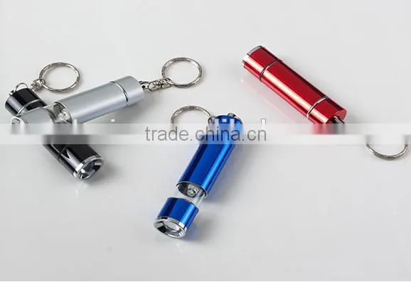 Super Mini Portable LED Flashlight Lamp Light Torch With Keychain / Keyring photo-2