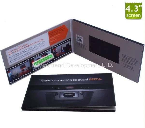 Fold Paper Hardcover 7'' TFT Lcd Video Brochure Card 8gb Memory photo-3