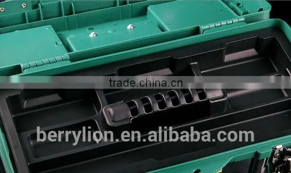 Berrylion Plastic Iron Tool Box With Trolley High Quality 14" 17" 19" Tool Box photo-6