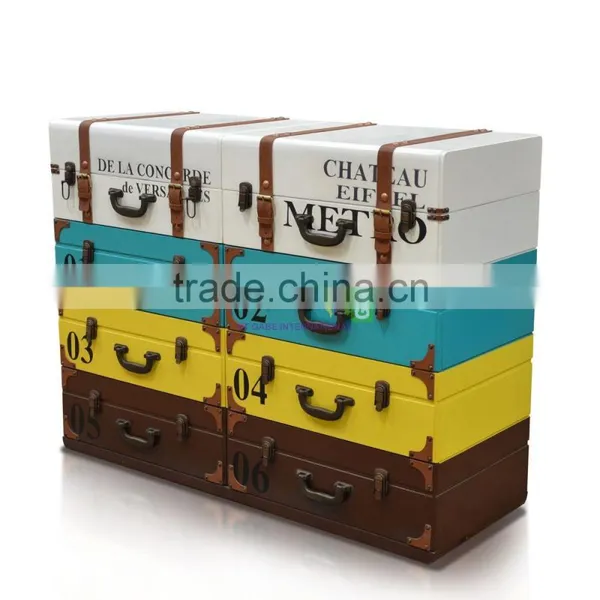 Art Furniture Chest Of 8 Drawers, Suite Case Shaping Front Side Multi Color photo-4