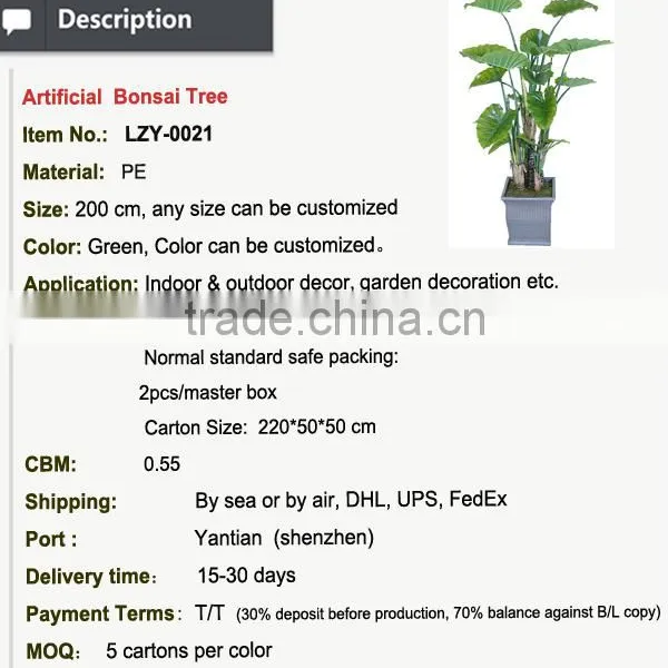 Indoor Home Decorative Artificial Bonsai Tree for Sale and for Hotel and House Landscape photo-2