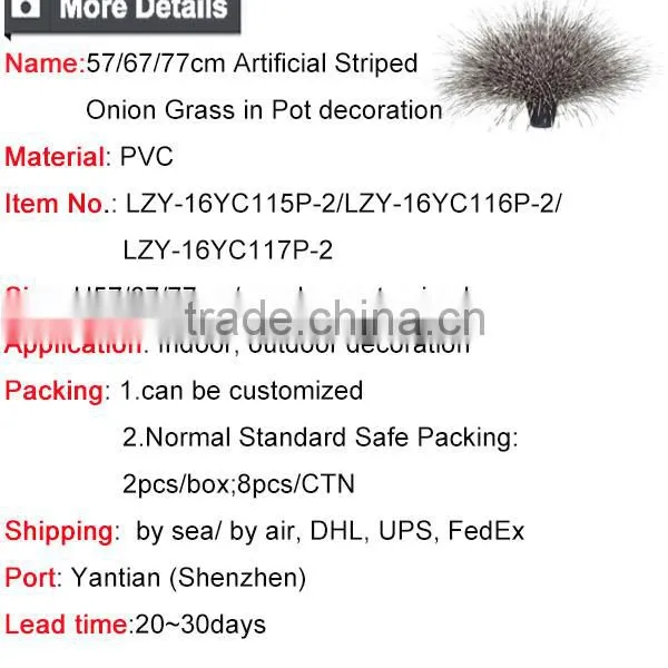 57 / 67 / 77 cm Factory Direct Sale Artificial Grass Striped Onion Grass Potted Plants photo-6