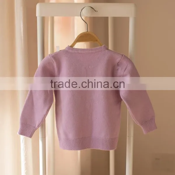 S32900W Children Clothing for Cute Kids Girls Pink Lace Cotton Long Sleeve Ruffle Knitting Cardigan photo-4