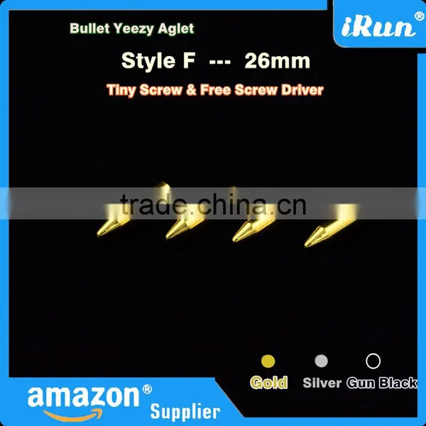 (MOQ:100pcs) Screw Metal Shoelaces Bullet Cylinder Aglets Tips - Mixed Color Yeezy Lace Round Bullet Aglets - 26 mm Bullet Aglet photo-3