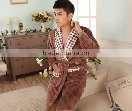 2015 Wholesale Mink Cashmere Men Robe photo-2