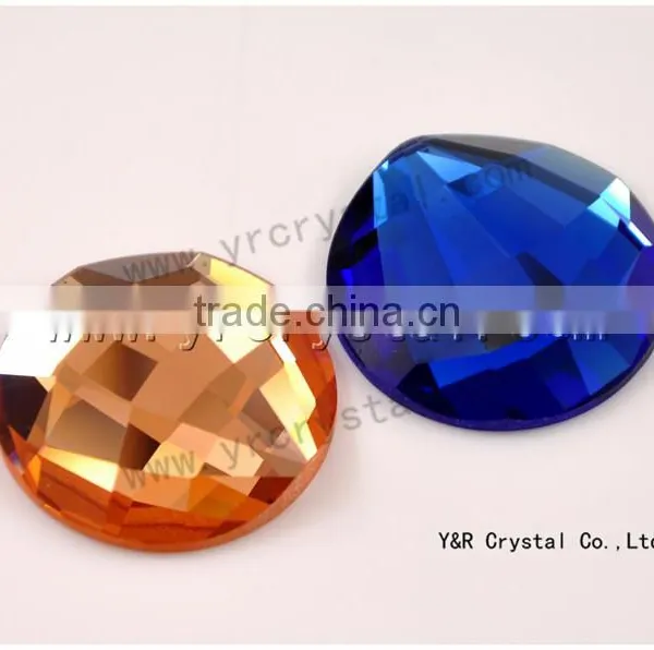 Round Crystal AB Flat Back Glass Mirror Stones for Wall photo-5