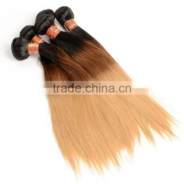 1B/4/27# Ombre Hair Weaves Straight Blonde Malaysian Human Hair Bundles Extension Wholesale photo-6