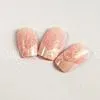 Romantic Charming French Tip Fake Nails Shinning Glitter Artist Nail Pink / White
