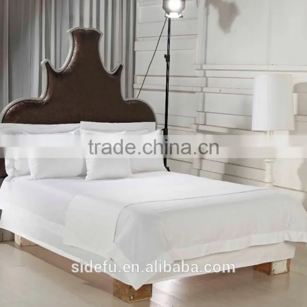 Luxury Bulk White 100% Cotton Hotel Bed Sheets photo-2
