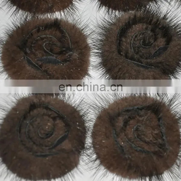 Solid Color Girl Women Genuine Fur Accessory Elastic Handmade Fur Hairband photo-3