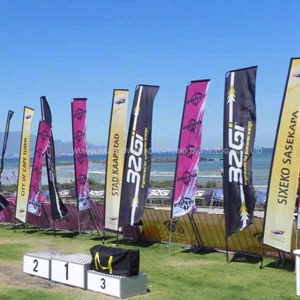 Free Design Custom Advertising Rectangle Flying Windchasers Large Flags With Ground Spike photo-4