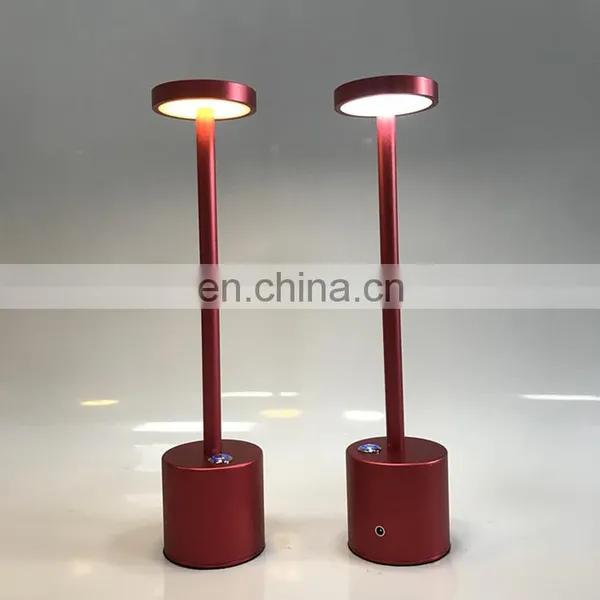 Customed Wholesale Mental Indoor LED Table Bar Lamp Decorative Cordless Usb Rechargeable Restaurant Hotel Dinner Lamp photo-4