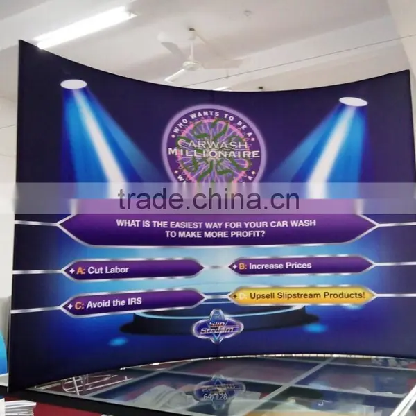 Straight /Cuverd Shape Advertising Pop Up Tension Fabric Display Banner photo-3