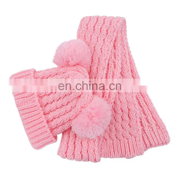 Winter Toddler Hat Scarf Kids Knitted Warm Beanie Hat & Toddler Hats With Rectangle Scarf for Boys Girls photo-3