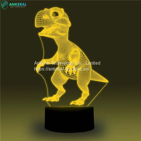 High Quality Customized Dinosaur 3D Acrylic Lamp APP Control for Kids photo-2