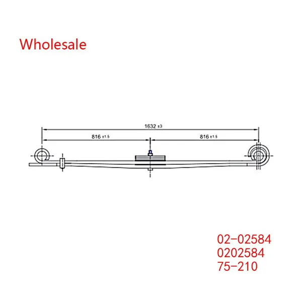 02-02584, 0202584, 75-210 Heavy Duty Vehicle Front Axle Parabolic Spring Arm Wholesale For Kenworth photo-2