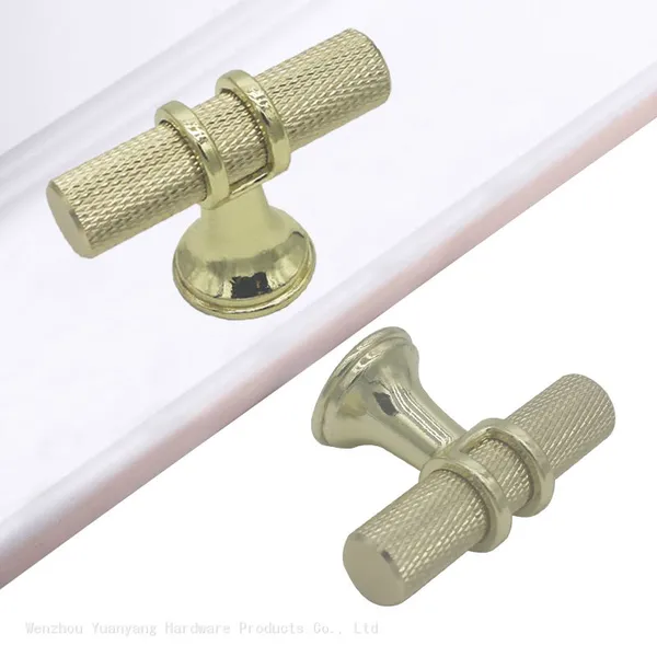 Knurled TBar Kitchen Cupboard Cabinet T-Bar Door Handle Handles Black or Gold photo-2