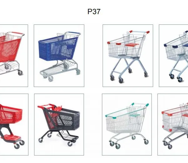 Black Color Metal Store Grocery Store Supermarket Shopping Trolley Cart