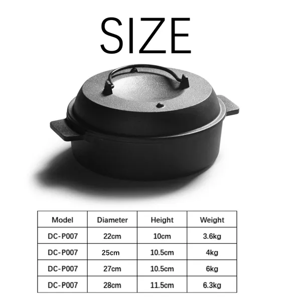 Roast Sweet Potato Pot Household Cast Iron Roast Dish Barbecue Frying Pan Pre-seasoned Potato Casserole Dutch Oven Cookwares photo-2