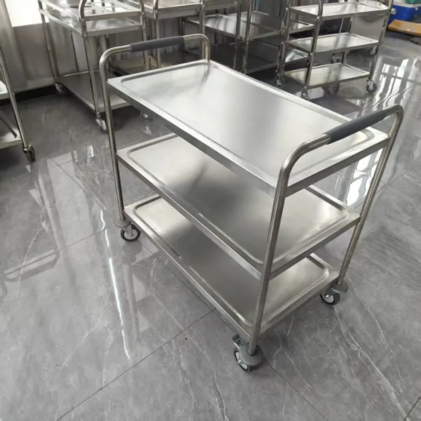 Stainless Steel Trolley Cart Service Trolley for Restaurant Hotel Food Service Cart With Wheels Serving Cart