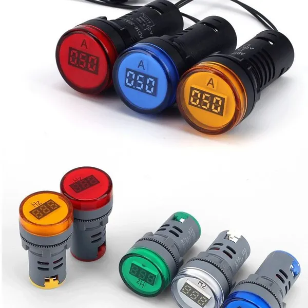 12mm Small LED Signal Light Push Button With 3-Color Voltage Indicator photo-5