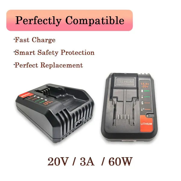20V Max , High Speed Replacement Charger Fit for Saw, Impact Wrench & Workshop Tools photo-2
