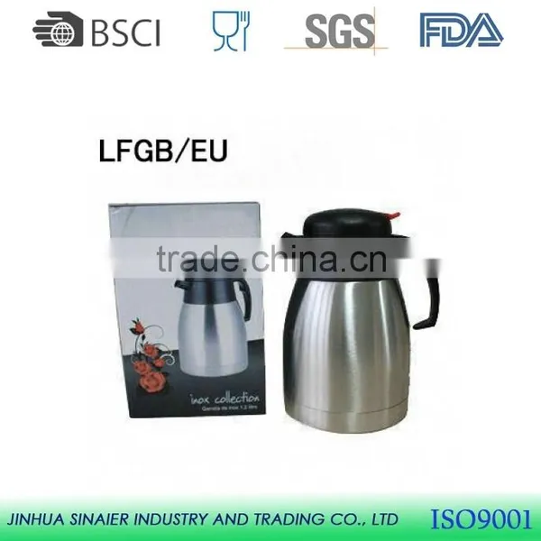 LFGB/EU Double Wall Stainless Steel Arabic Coffee Pot Dallah 1.2/1.5/2.0L photo-3