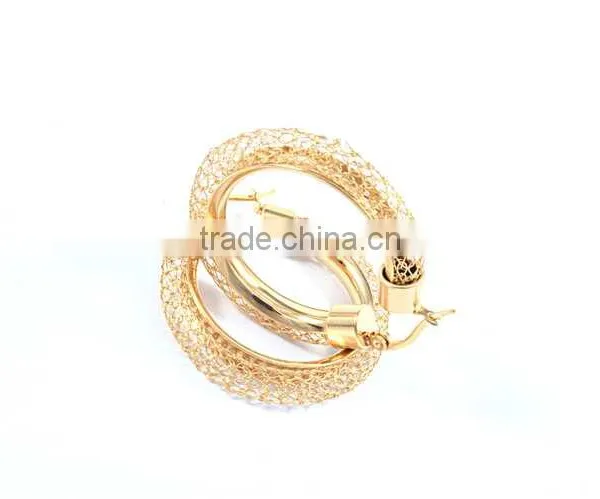 Hollow Gold Jewelry New Arrival 2015 Women Big Hoop Earrings Stainless Steel photo-3